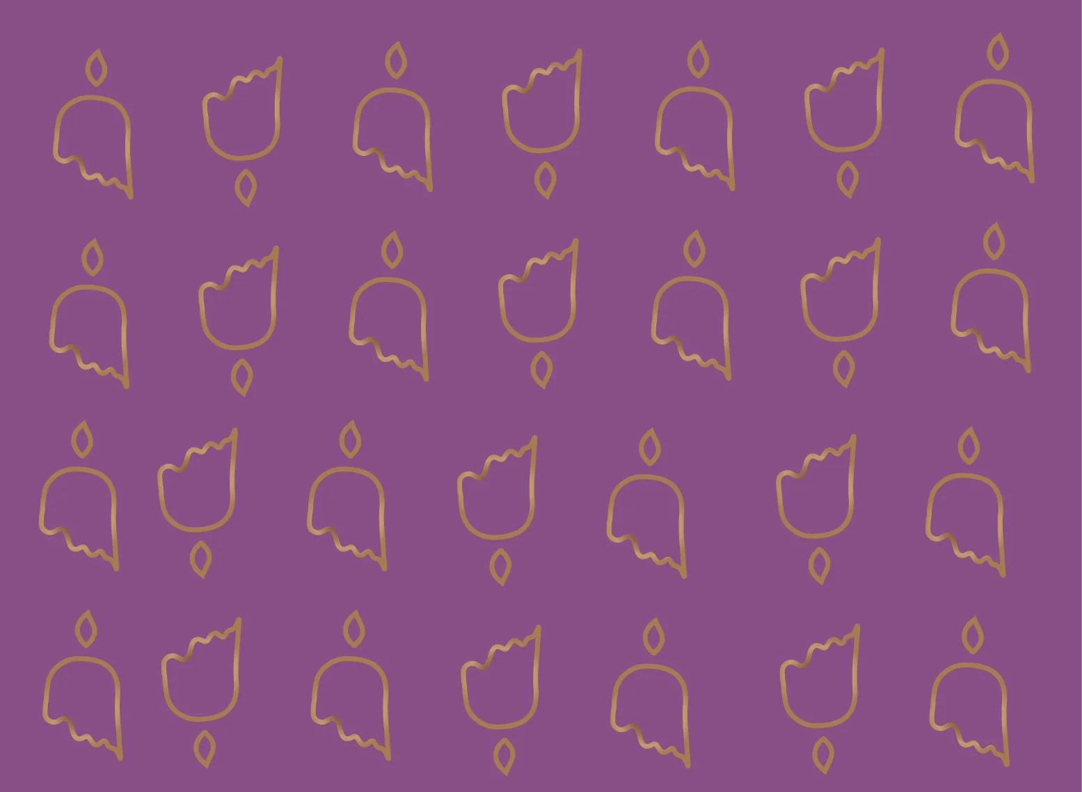 Repeating ghost motif on plum
