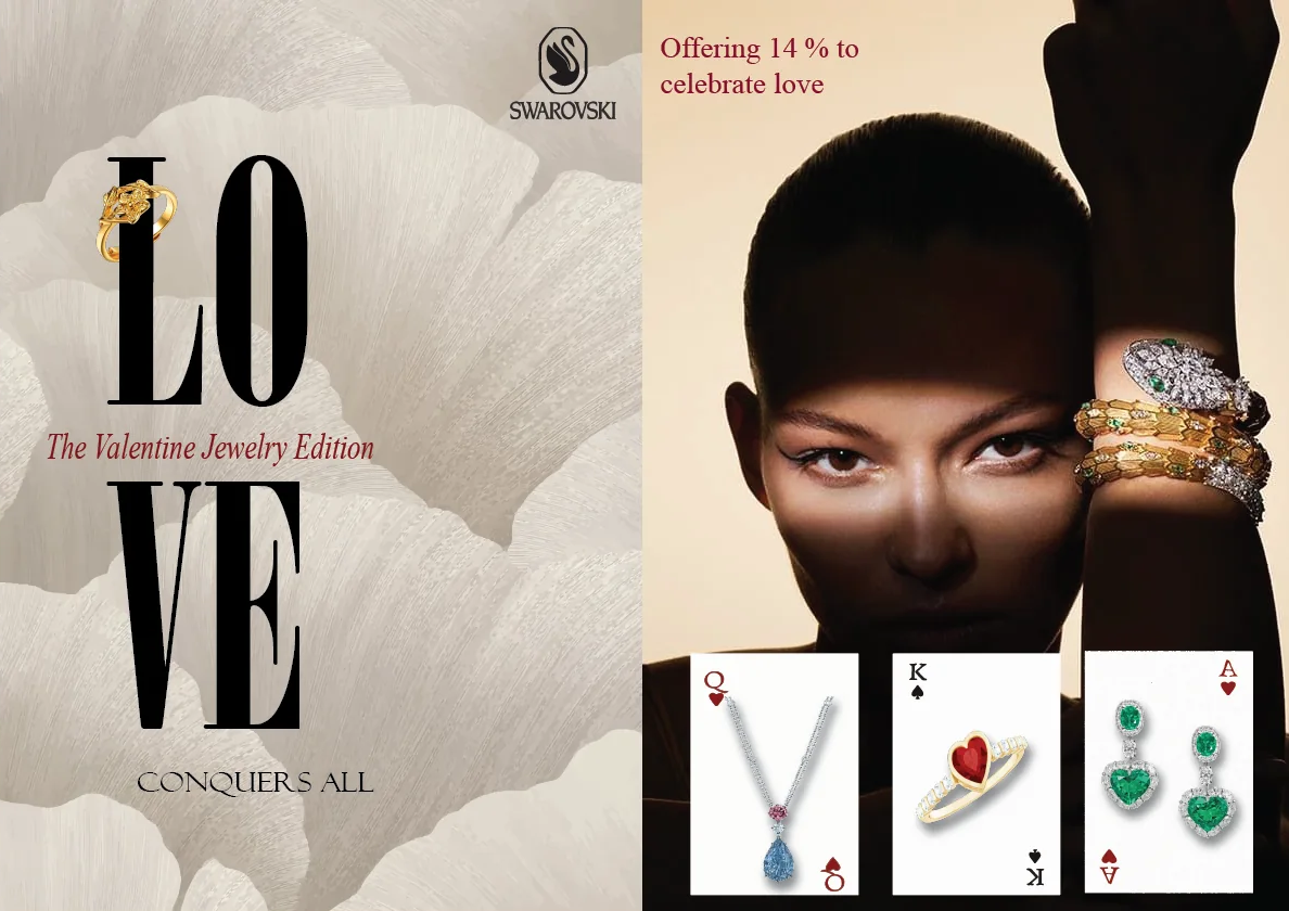 Jewelry editorial magazine cover and spread