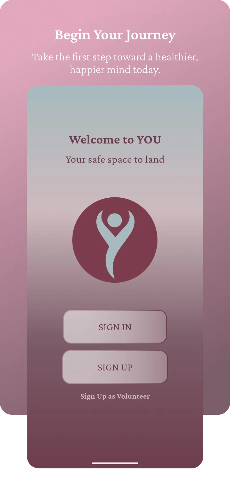 Welcome and sign-in screen